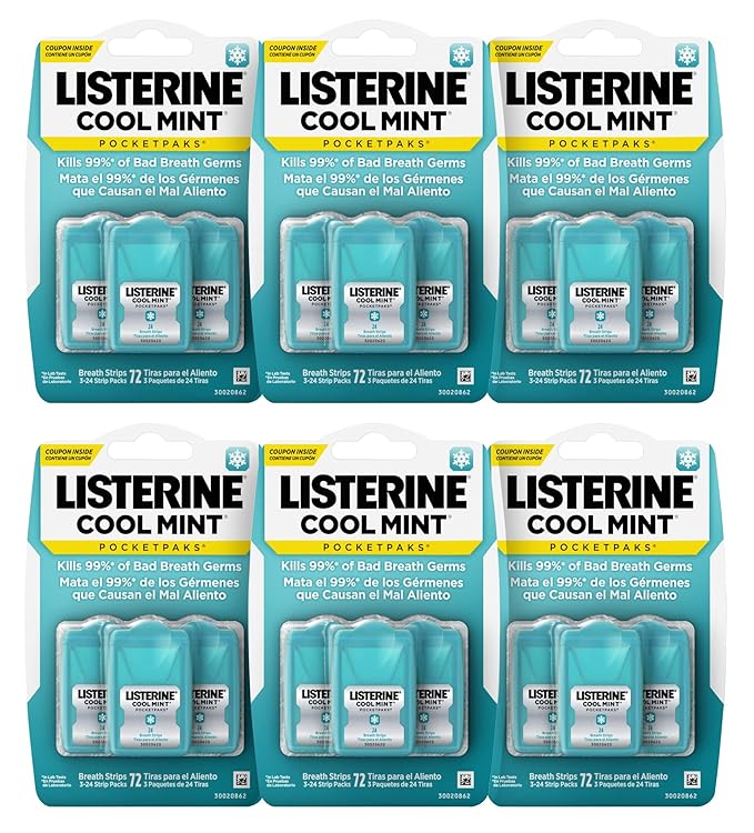 Listerine Cool Mint PocketPaks Portable Breath Strips for