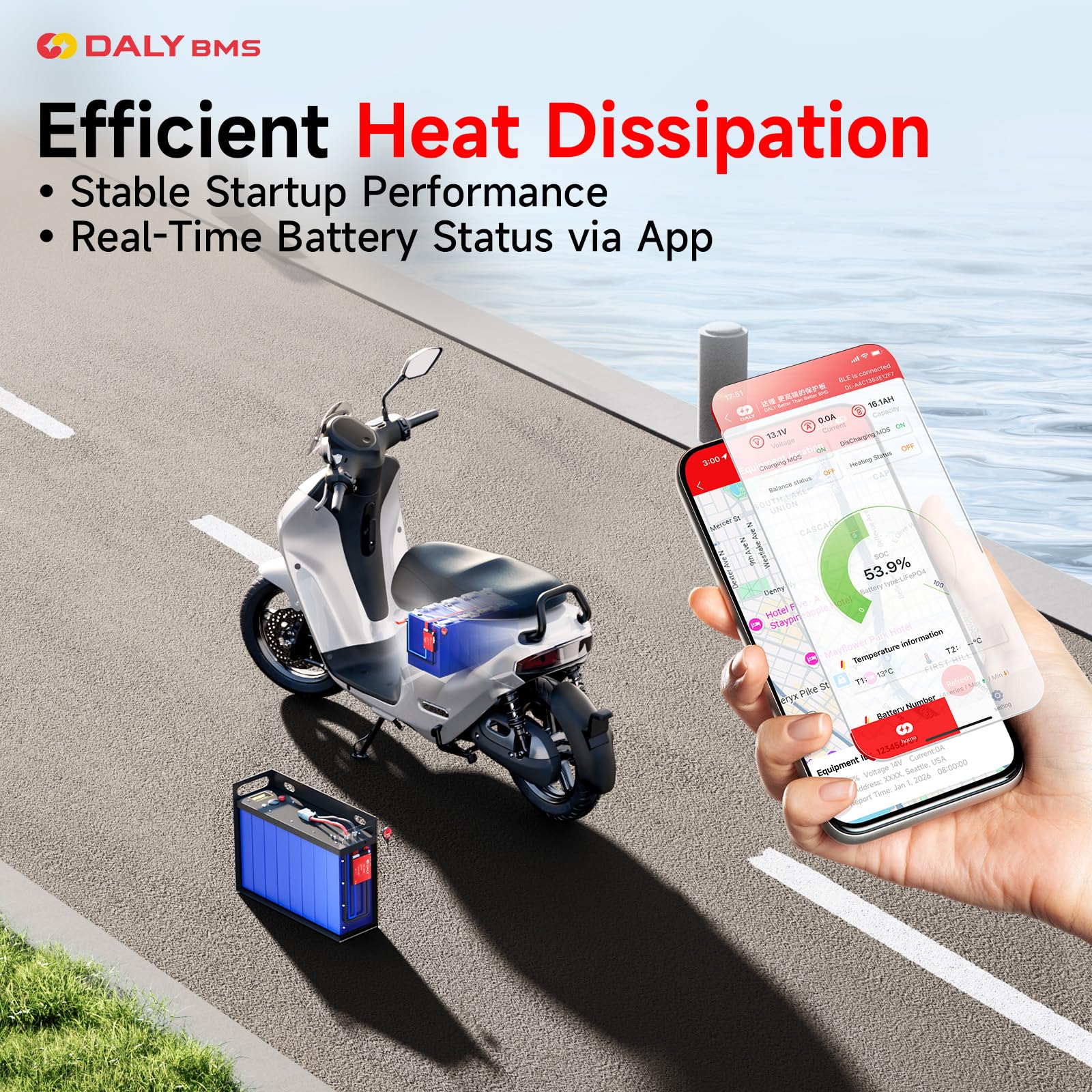 DALY BMS 12V bis 24V 40A – Integriertes Bluetooth Smart Lithium Batteriemanagementsystem für 4S – 8S Li-Ion, LiFePO4 und LTO Akkupacks