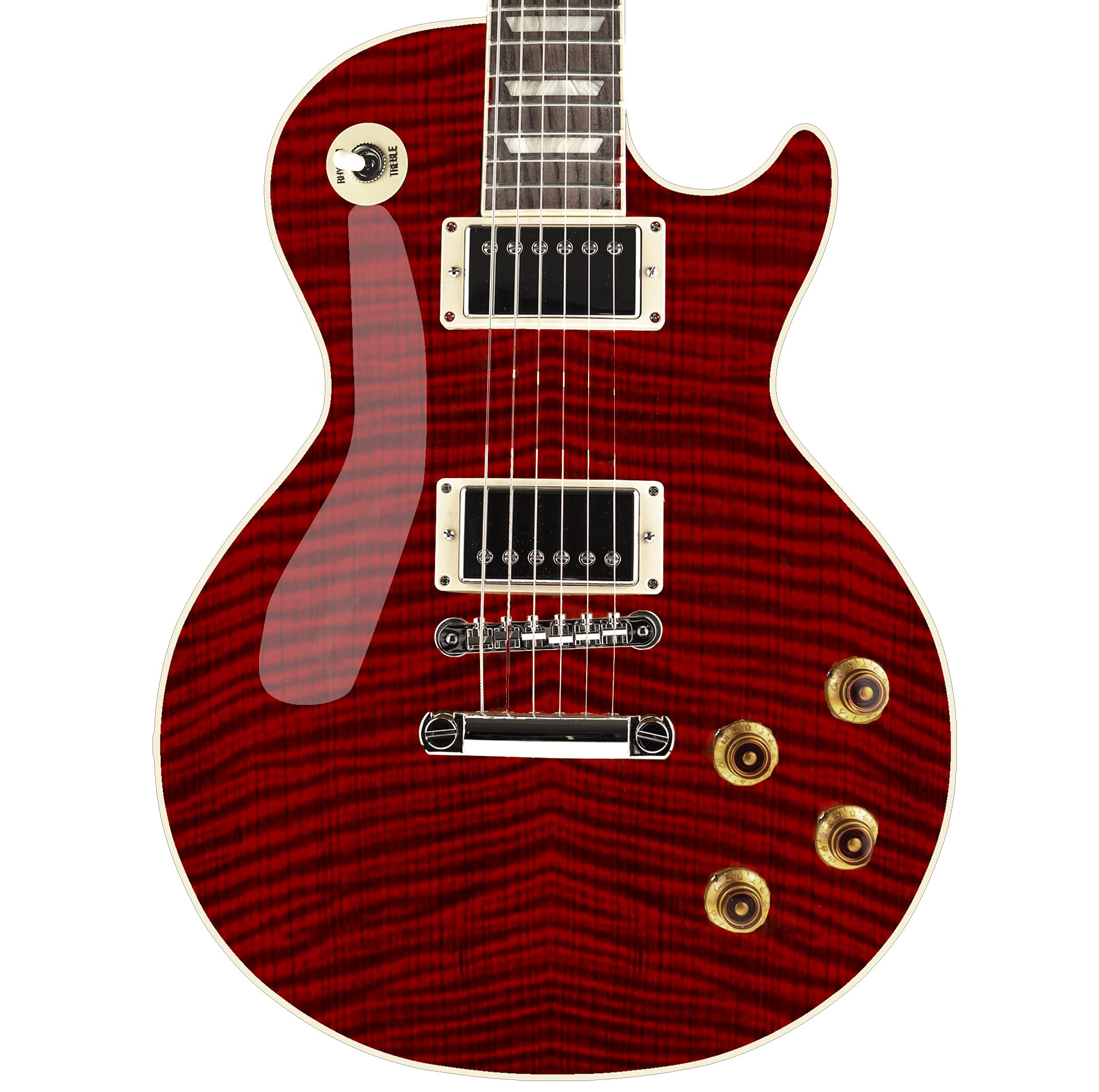 Calcomanía de vinilo laminada personalizada con diseño de guitarra The Blood Red Flamed Maple GS43