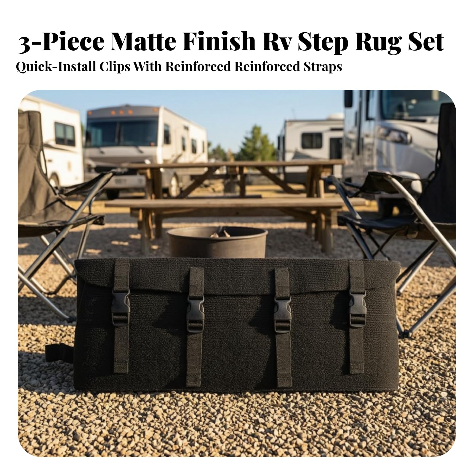 Harilla 3 Stück Treppenmatte leicht zu reinigen Camping-Treppenmatte verstellbar Trittstufenmatte mit schn für Familien, Outdoor-Abenteuer