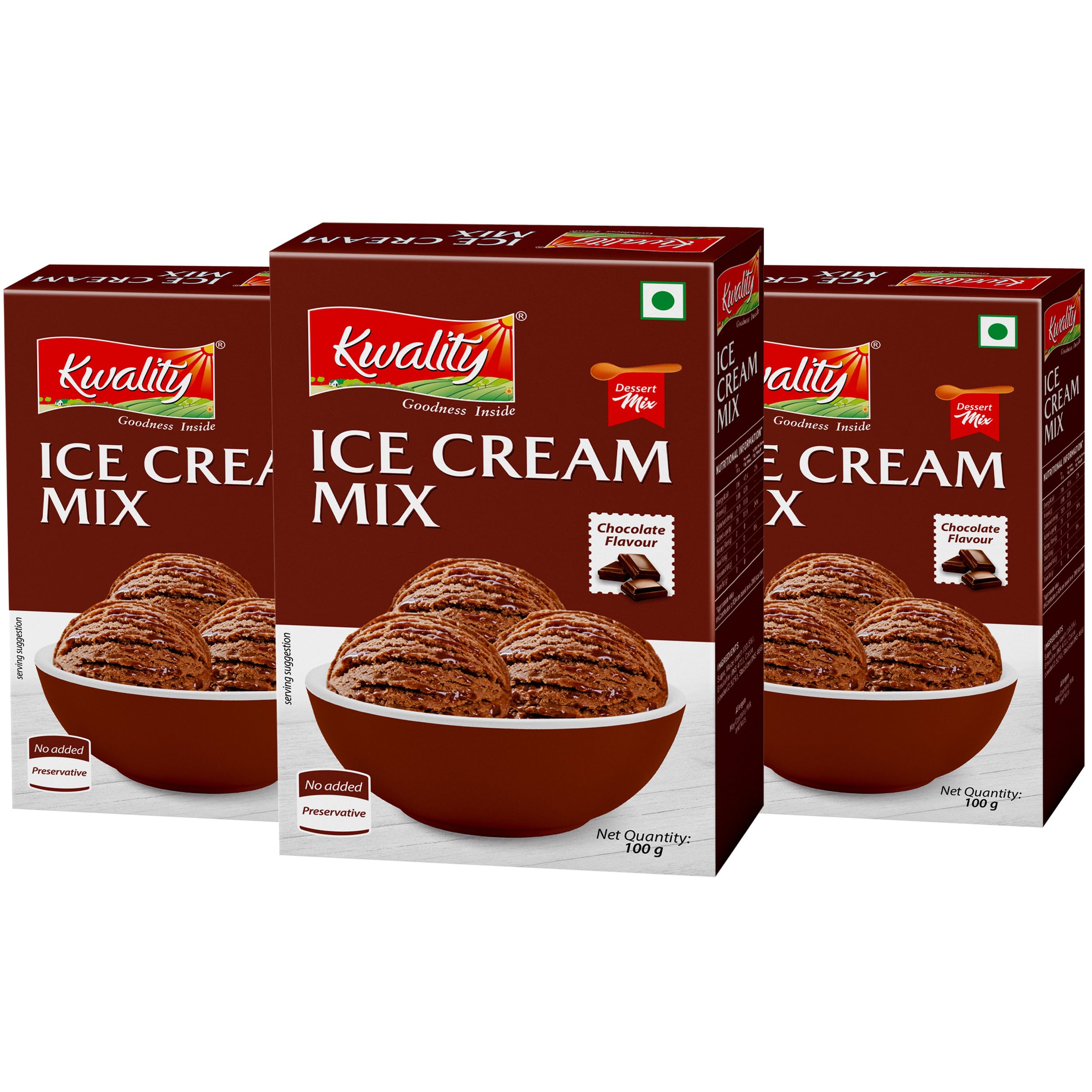 KWALITY Chocolate Ice Cream Mix 100 grams (Pack 3) | Quick, Easy, and Delicious Summer Treat Ready Mix, No Preservatives, No Hassle (B0CZ45NPL8) Amazon Price History, Amazon Price Tracker
