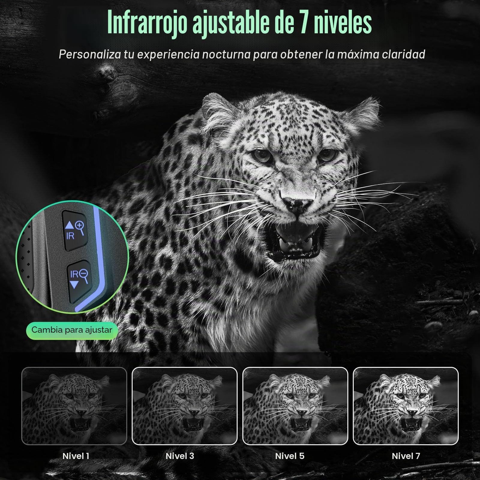 Gafas de visión nocturna, video 4K UHD y prismáticos de visión nocturna infrarroja de imagen de 36 MP con pantalla de 4.5 pulgadas, batería recargable de 4500 mAh, tarjeta TF de 32 GB, zoom