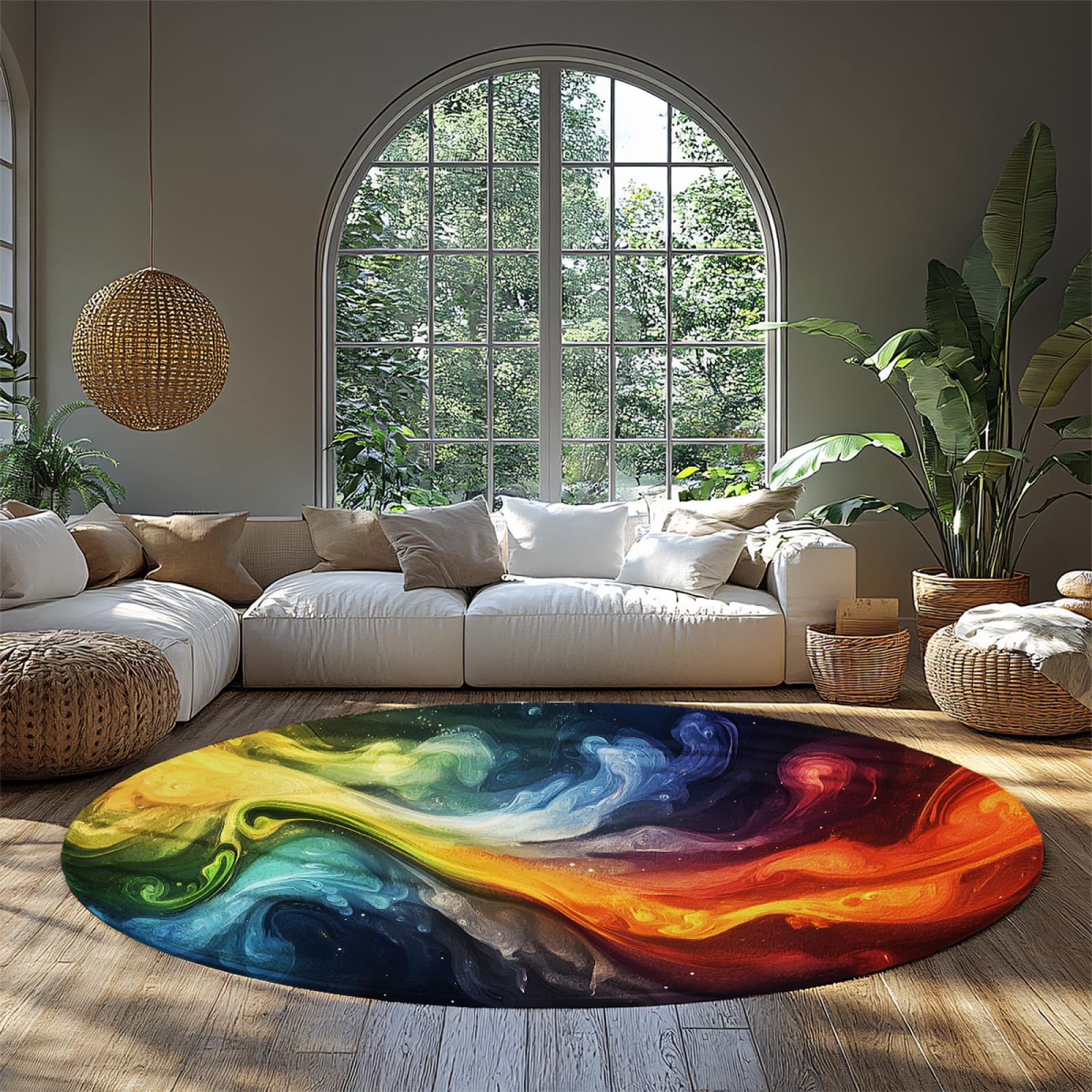 Tapis abstrait tourbillon coloré au fini mince haut de gamme pour chambre