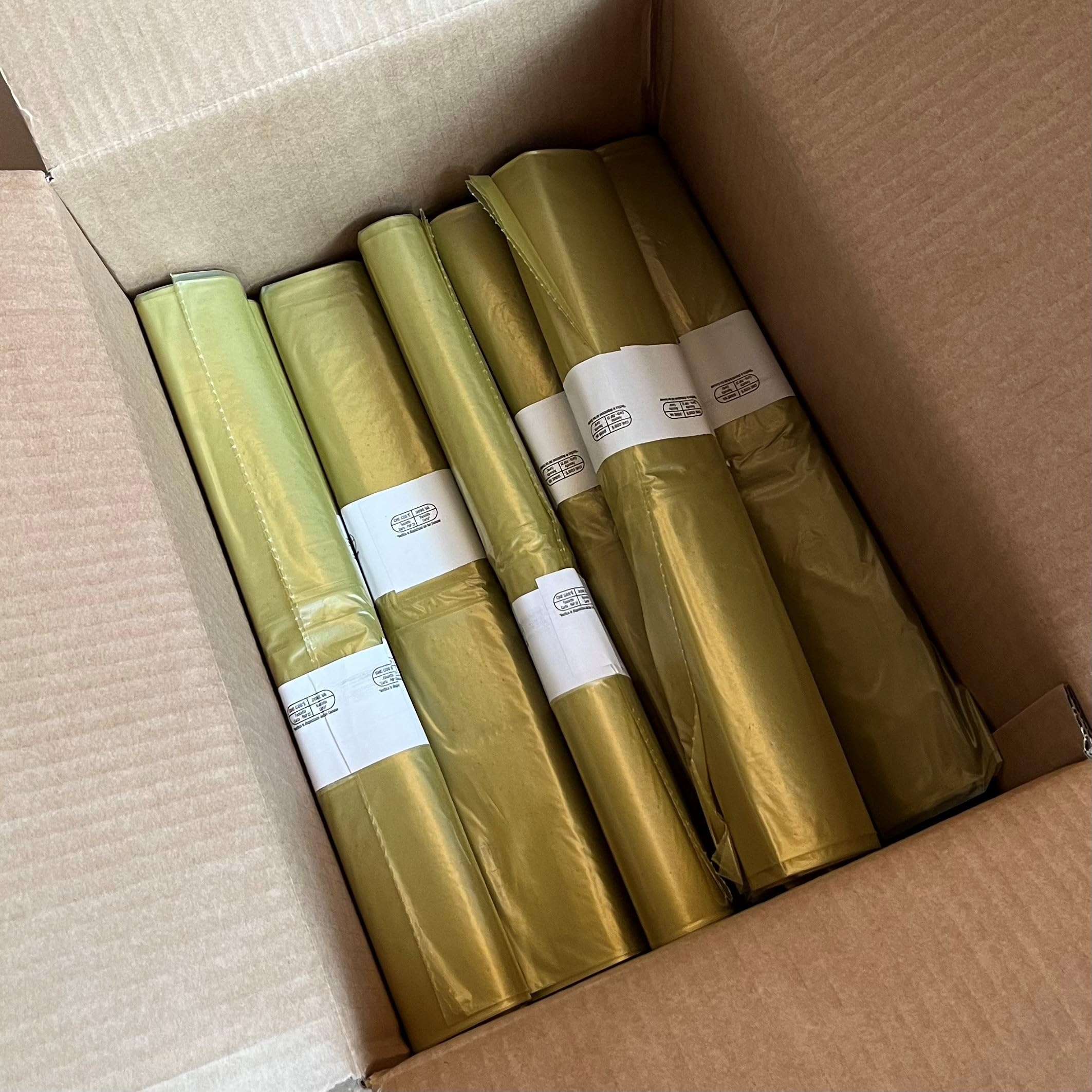 300 Pezzi Sacchi per rifiuti 72x110 cm 30 Rotoli x 10 pz ogni rotolo Sacchetti Spazzatura per immondizia differenziata 110 litri (Giallo)