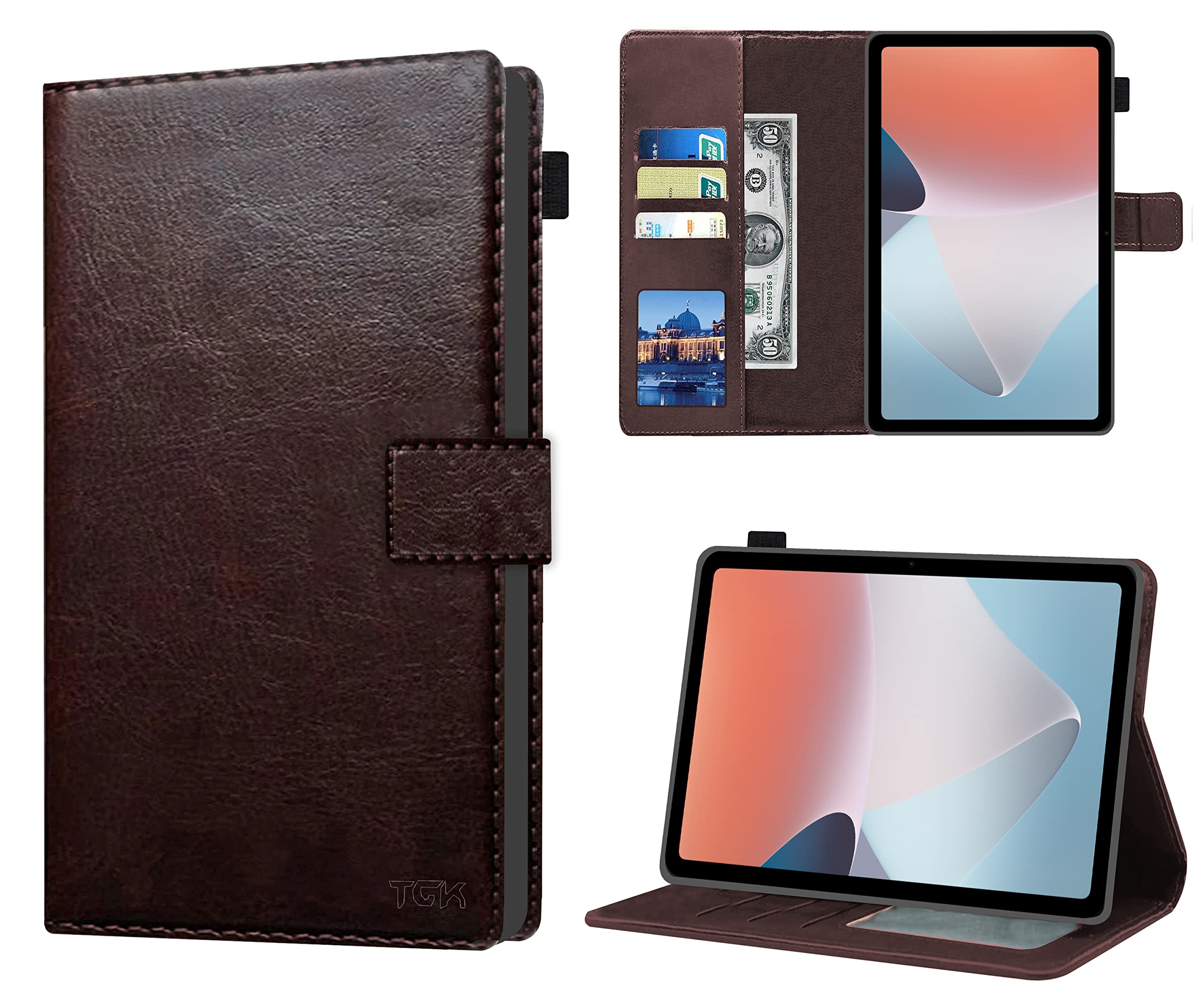 TGK Multi Protective Wallet Leather Flip Stand Case Cover for Oppo Pad Air 10.36 inch Tablet, Chocolate Brown (B0B7XKRRSX) Amazon Price History, Amazon Price Tracker