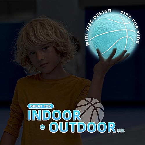 Miniatura 2 de Glow in The Dark Mini Basketball with Pump(6",4 Pack), Glowing Mini Basketball for Indoor Outdoor Hoop, Small Basketball Balls for Kids, Toddlers,