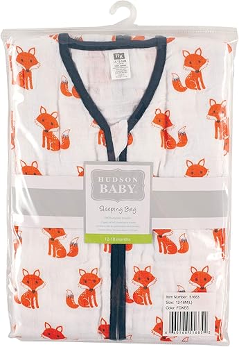 Miniatura 5 de Hudson Baby Unisex BabyMuslin Cotton Sleeveless Wearable Sleeping Bag, Sack, Blanket