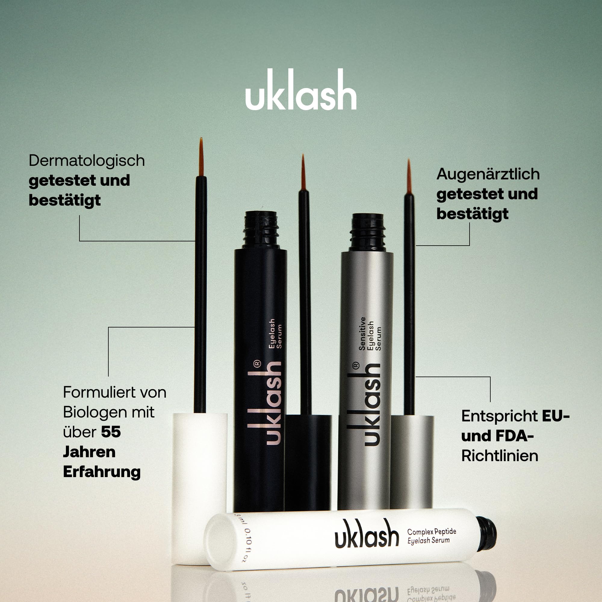 UKLASH Wimpernserum 3ml – Hochwirksames Serum für längere, vollere Wimpern – Lash Serum für natürliches Wimpernwachstum – Klinisch getestet & Vegan