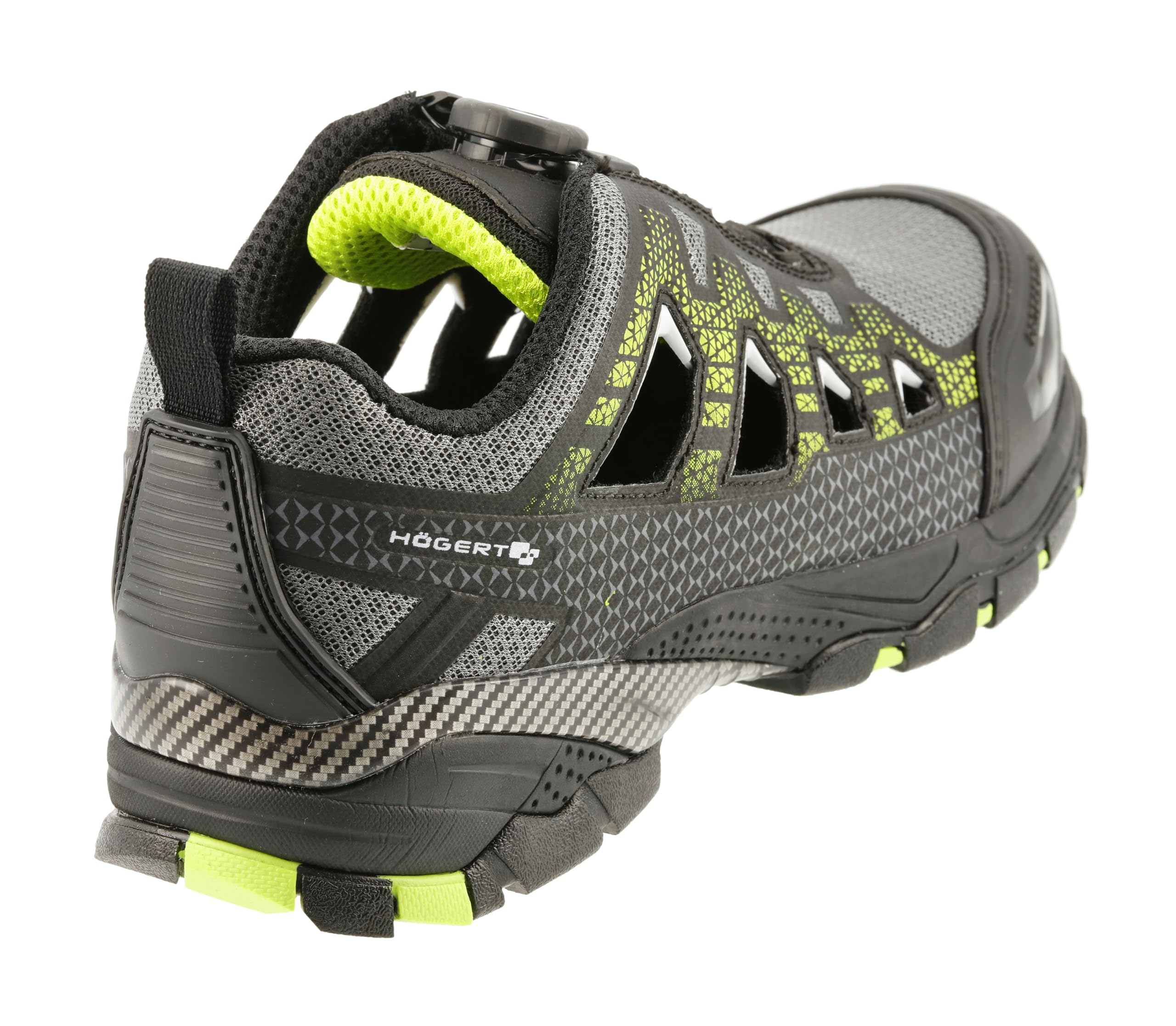 Högert Technik PAGLAU Sandales de protection Lace System S1PS SR FO noir/vert 44 | Chaussures de sécurité pour homme | Système de lacets | Sandales de travail | Sandales de sécurité |, Noir/vert, 44