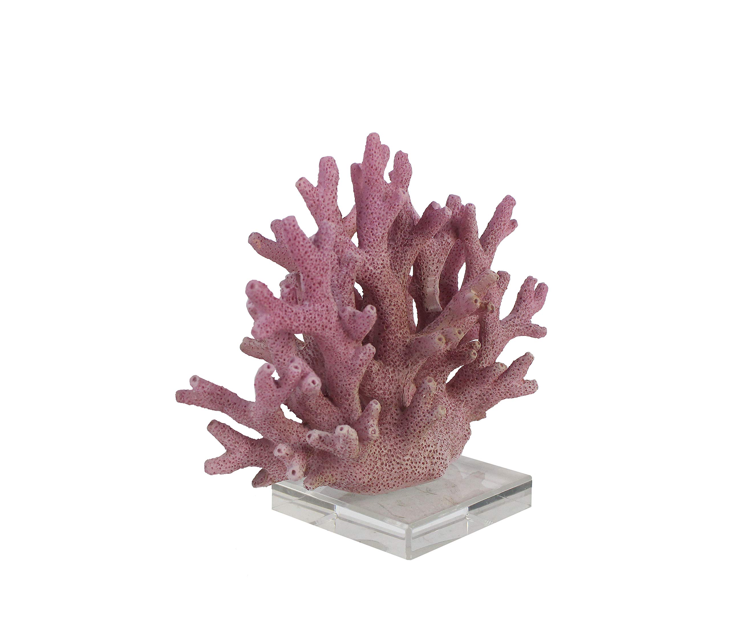 Corallo su vetro acrilico, statua decorativa in poliresina, stile marittimo, 19,3 x 8,5 x 15,5 cm