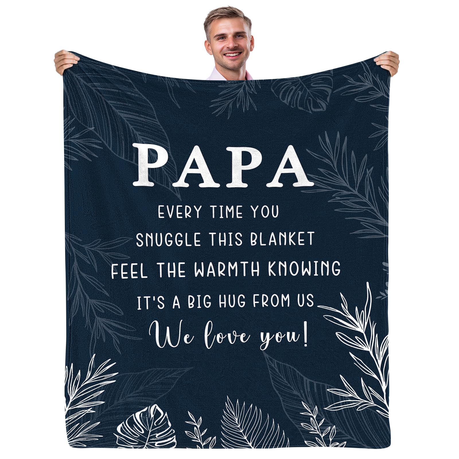Yasrlvun Papa Gifts Papa Blanket 50"x60" for Grandad Best Grandpa Gifts for Christmas Thanksgiving Grandad Present
