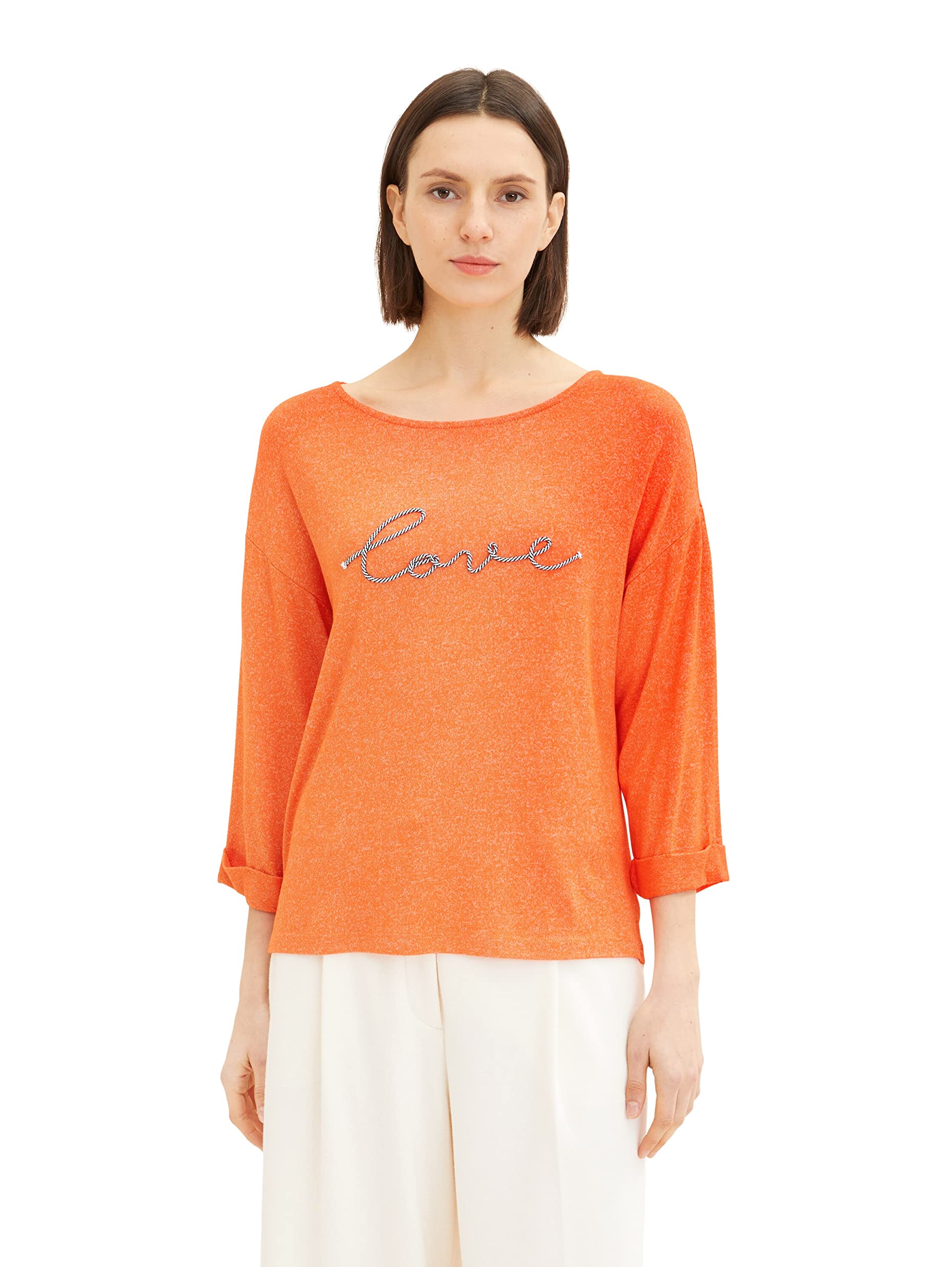 TOM TAILOR Damen T-Shirt mit Stickerei