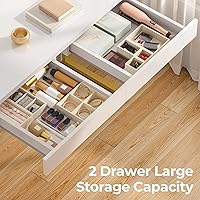 Vista 7 de GreenForest Vanity Desk with 2 Drawers,47 inch White Desk with Glossy Desktop Easy Clean,Makeup Dressing Table with Metal Gold Legs for Home Office