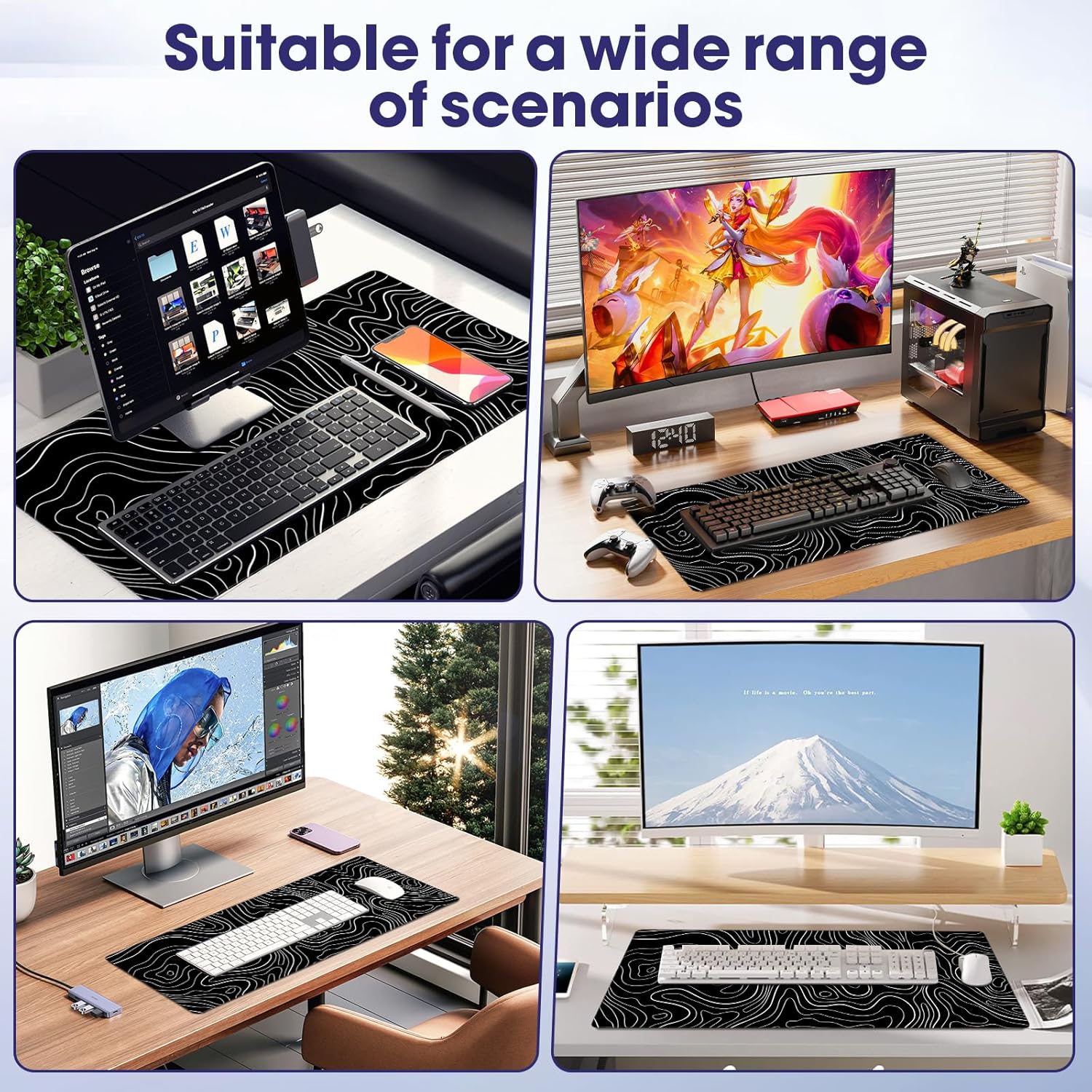 Waterproof Large Gaming Mouse Pad – 31.5" x 15.7" Full Desk Mat, Non-Slip Rubber Base, Stitched Edges, Durable Surface for Esports, Office, Home 8 81gNjnTllML. AC SL1500