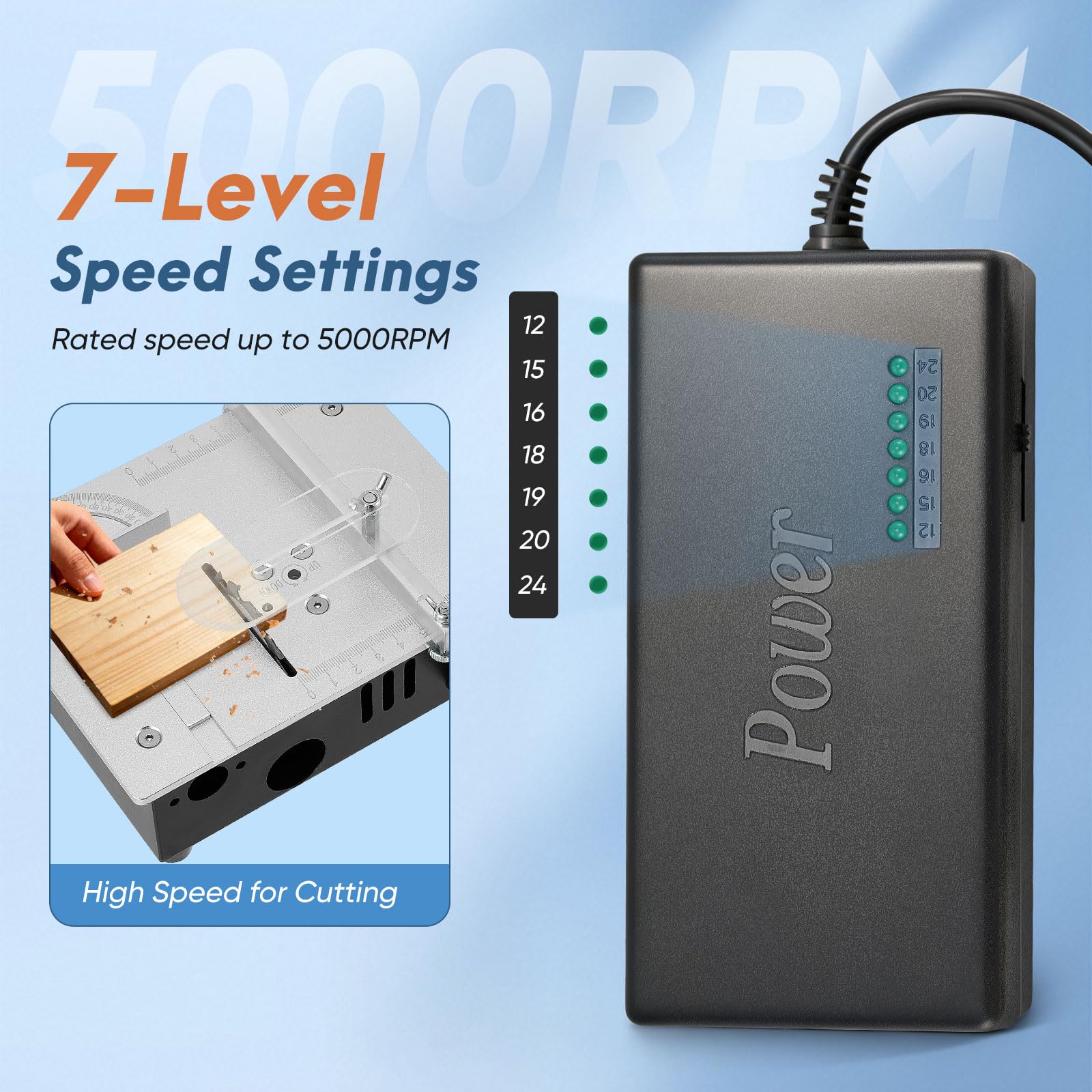 Mini sega circolare da tavolo 5000 giri/min, 100W 0.1mm-15mm Multifunzione piccola macchina da taglio, Micro tavolo Piccolo tavolo sega Lavorazione del legno modello di precisione sega