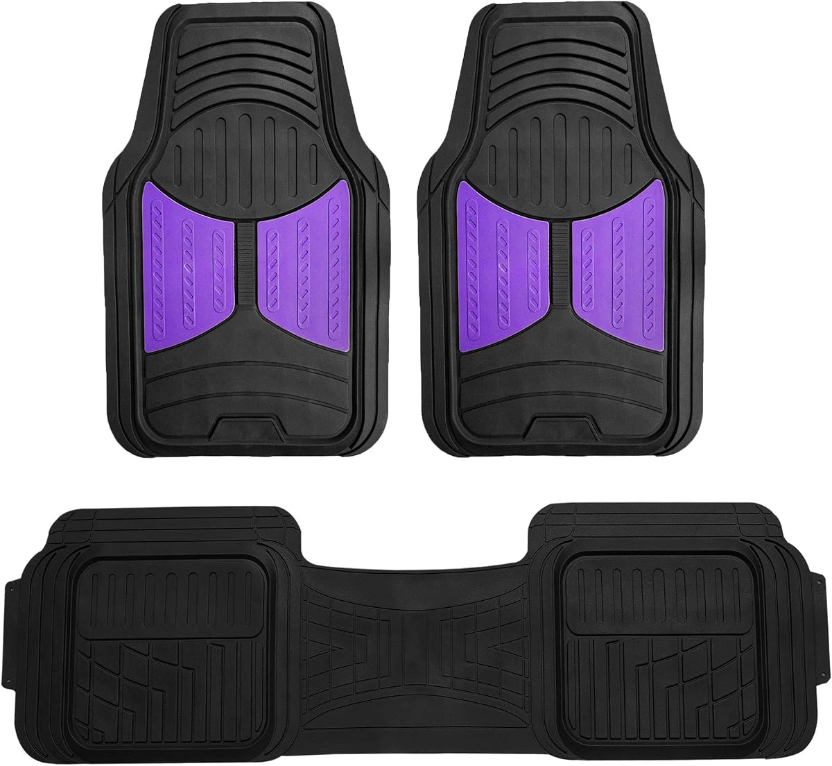 FH Group Alfombrillas para Coche – Alfombrillas de Goma Resistentes para Coches, Juego Completo de Ajuste Universal, Alfombrillas para Piso automotrices recortables, Alfombrillas Resistentes al Clima para la mayoría de Alfombrillas para Sedán, SUV y Camiones, Color Púrpura