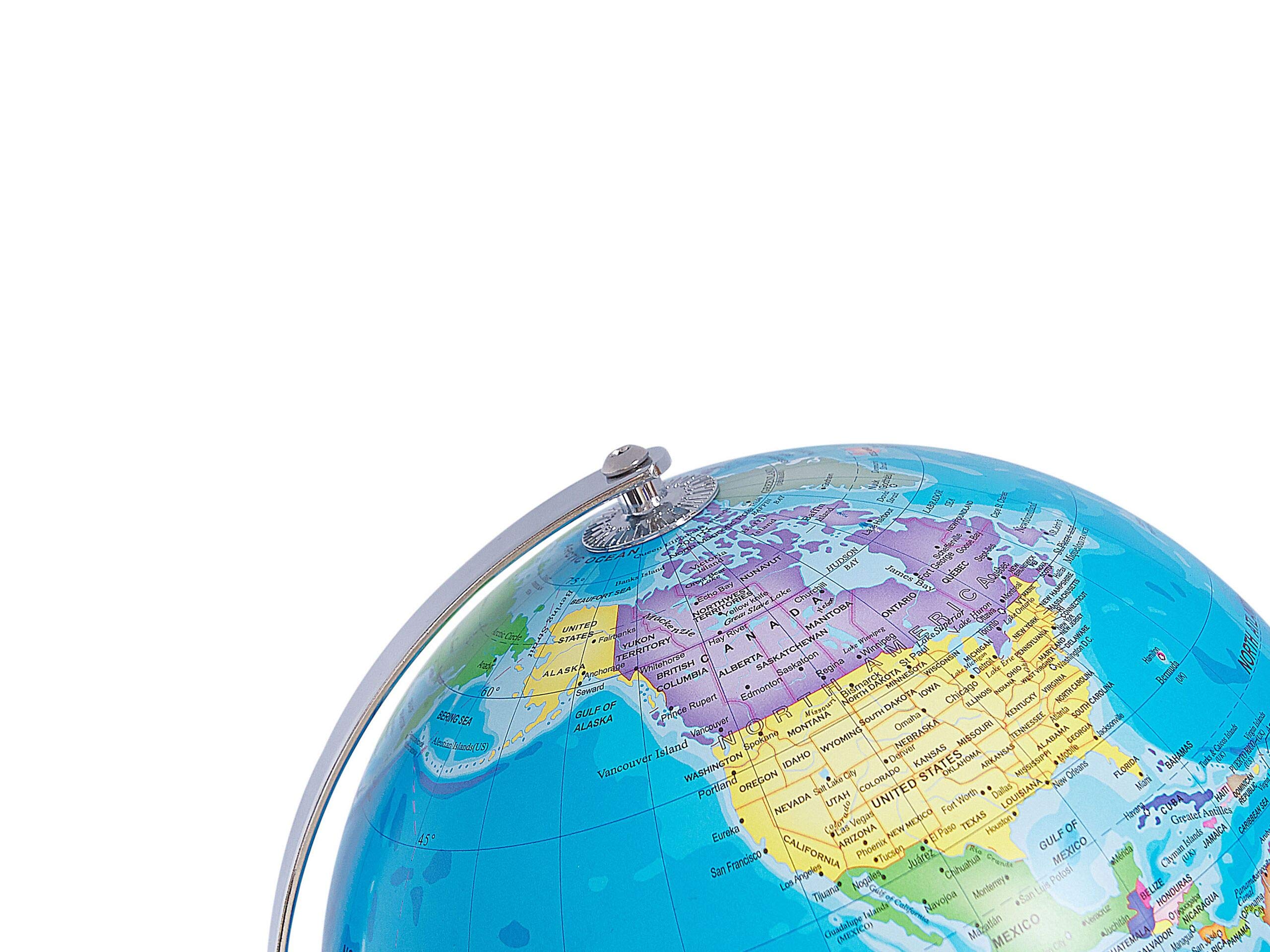 Mappamondo Decorativo Blu e Metallo Argento con Mappa Stelle e LED 24 cm