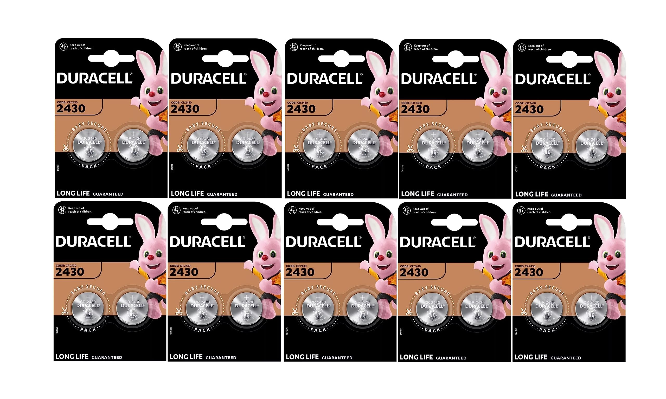 20 x Duracell CR 2430 (10 ampoules de 2 batteries) 20 piles (CR2430)