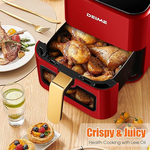 Miniatura 7 de Freidora de aire de 4.2 cuartos de galón, horno de freidora de aire caliente sin aceite, olla saludable de 1500 W con 8 preajustes, pantalla táctil