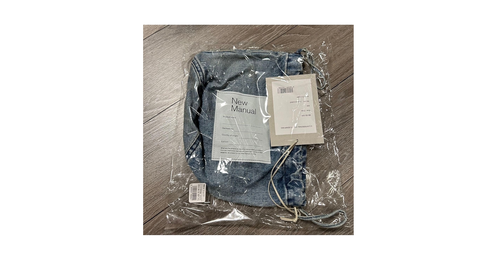 Amazon.co.jp: New Manual DENIM BAG デニム巾着バッグ