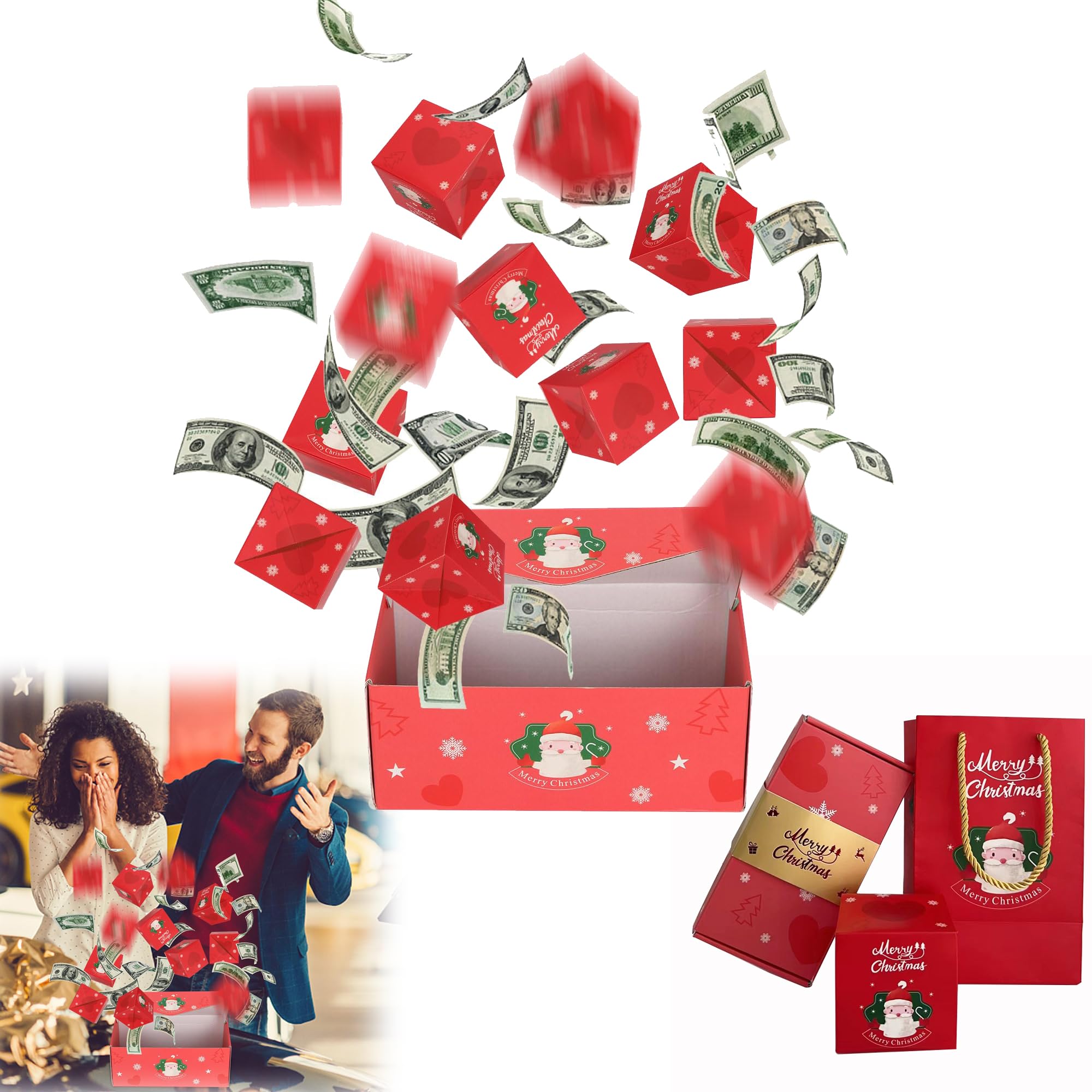 Christmas Surprise Gift Box,2023 New Folding Bouncing Red Envelope