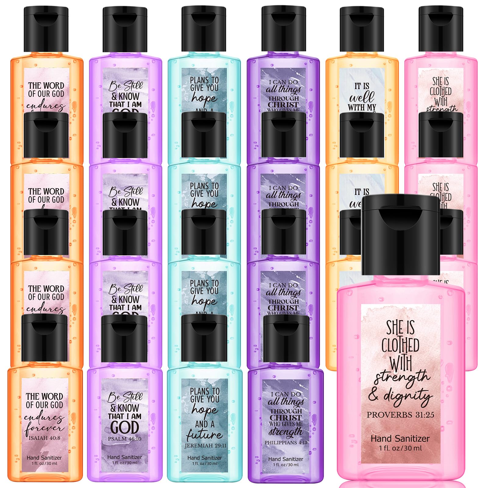 Frienda 24 Pack Christian Mini Hand Sanitizer Bulk Travel Size Gel 1oz