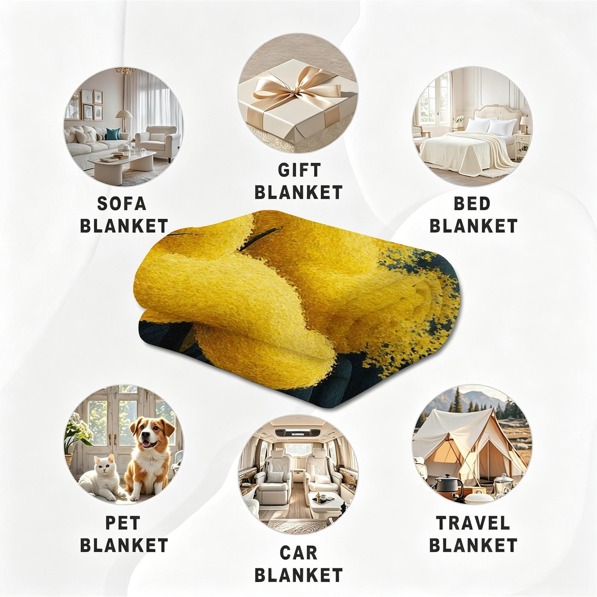 Coperta Pile Matrimoniale 240x260 cm Parco Giallo, Coperta XXL Super Morbida Multiuso Come Copriletto o Plaid da Salotto, Calda e Leggera, Protezione dal Freddo, AW4158