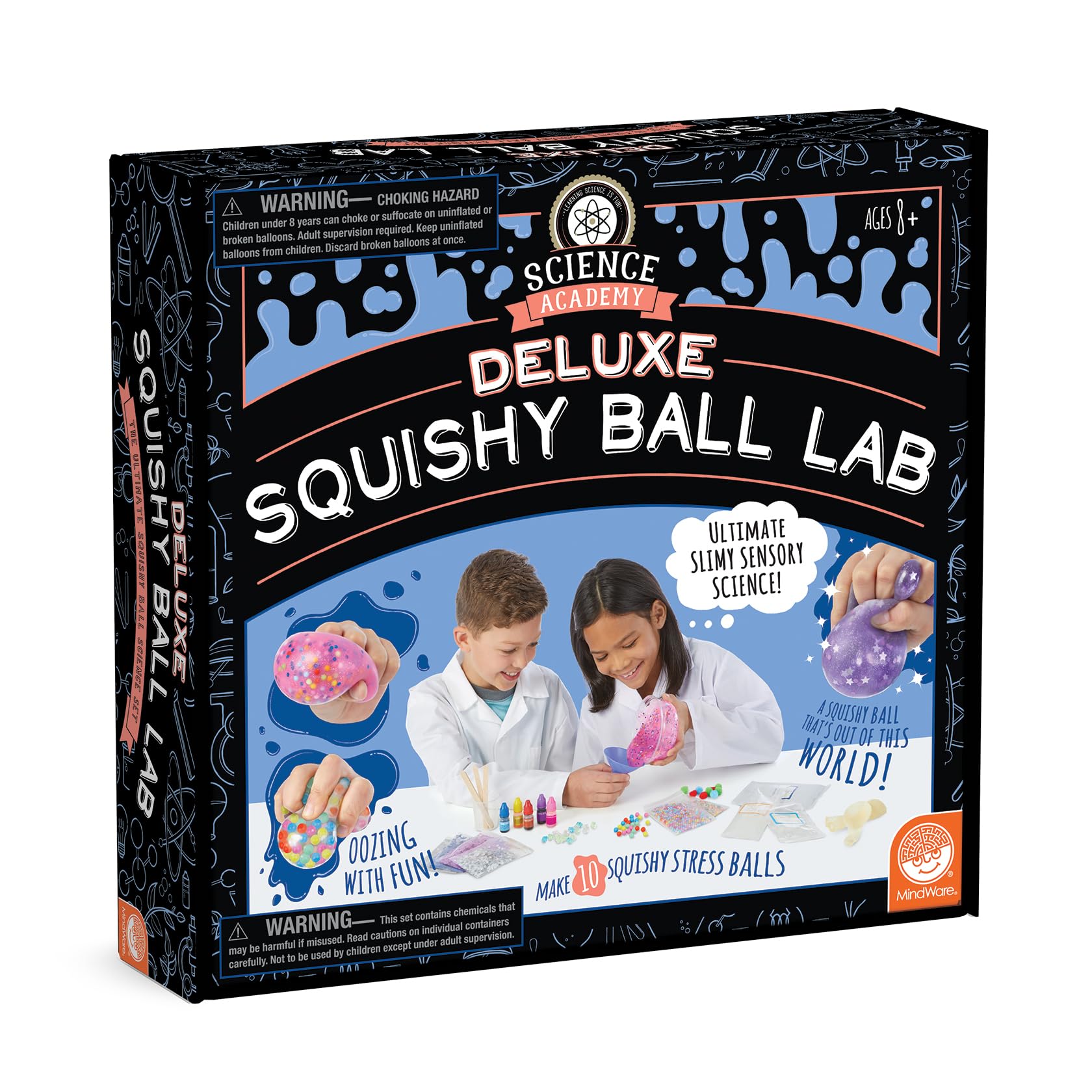 MindWare Science Academy Deluxe Squishy Ball Lab - Includes All Ingredients to Make 10 Squishy Balls - Ages 8 and Up