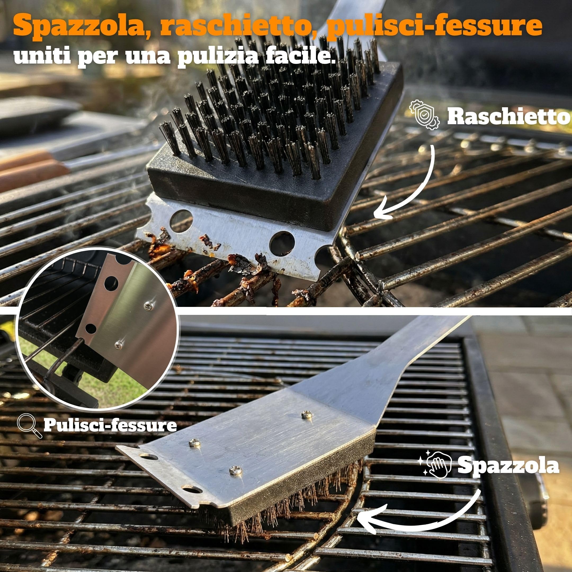 Set attrezzi barbecue per uomo in acciaio inox nella valigetta in metallo