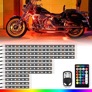 picture Multi Color Led Light Strips For Motorcycles xprite rgb motorcycle underglow led light kits ir rf wireless remote controllers multi color motorcycles underbody silicone sealed strip neon glow