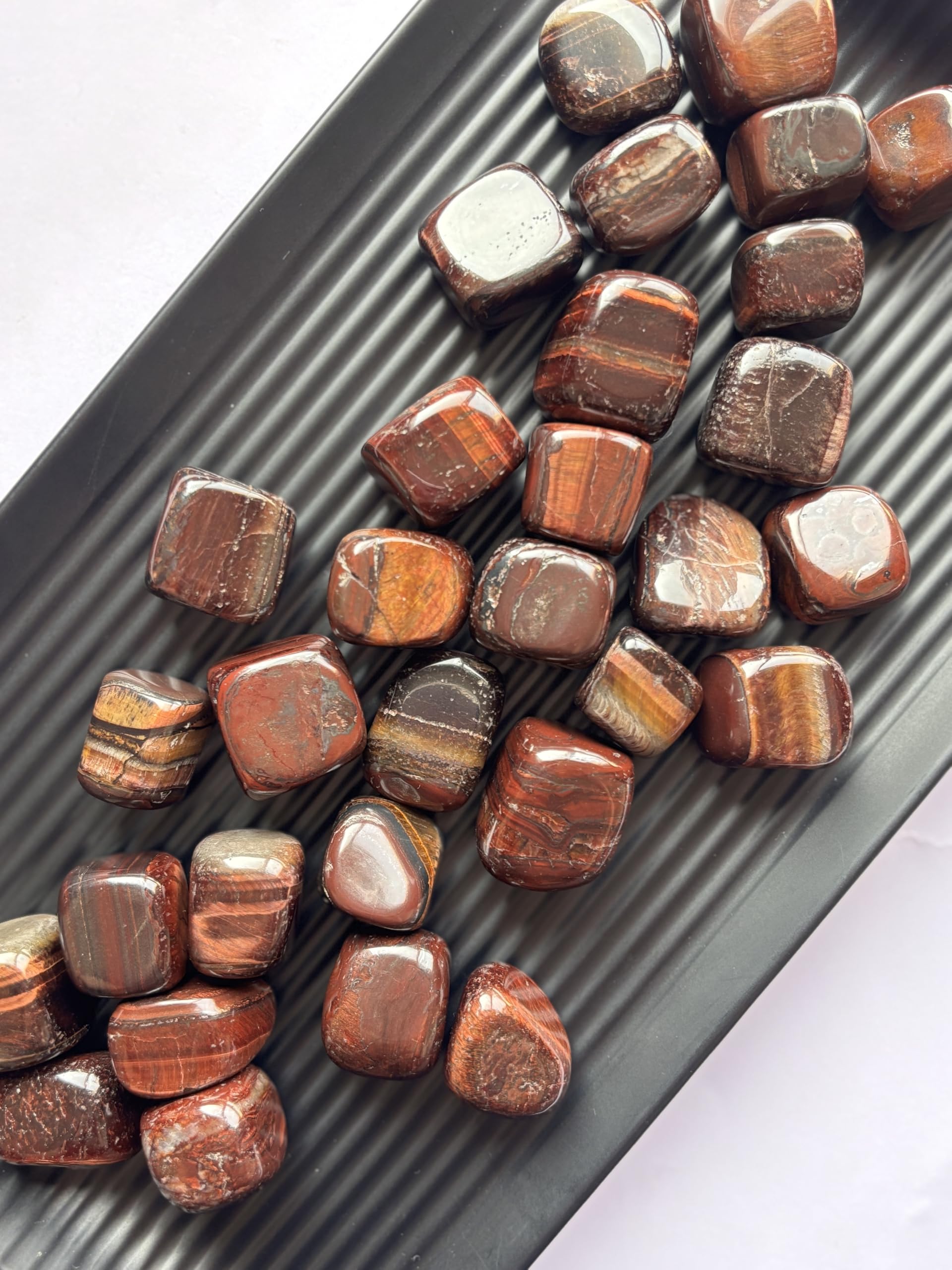 Tumbled Stones, Natural Crystal Healing Stones, Home Office Decor, Aquarium Decorative Pebbles, Vase Fillers (Red Tiger Eye, 50)-image-20