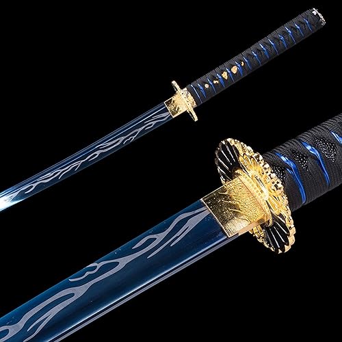 Miniatura 5 de 10451060 acero de alto carbono, Hademade templado por calor, hecho a mano, forjado a mano, samurái japonés, auténtico katana, espiga completa,