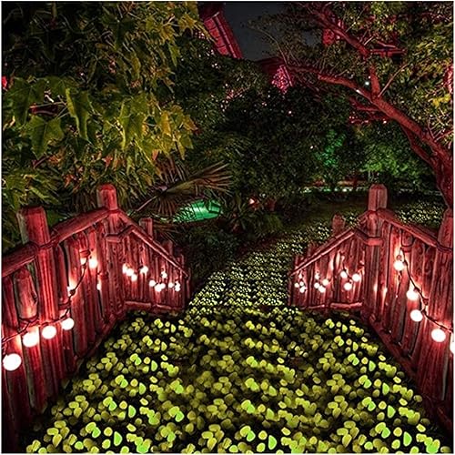 Miniatura 2 de Piedras brillantes naranjas brillantes, piedras que brillan en la oscuridad, piedras solares para pasarelas de jardín al aire libre, caminos,