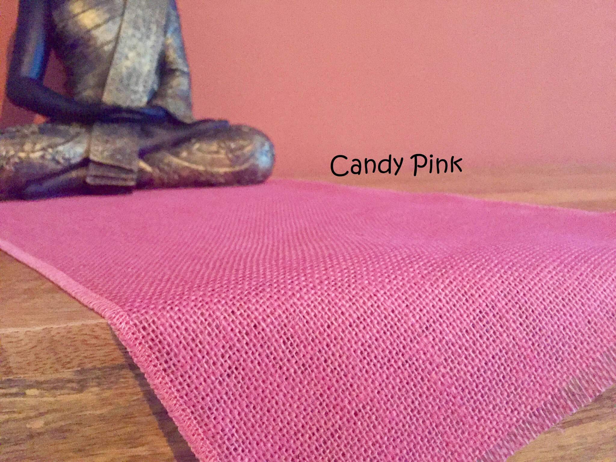 LushFabric Rustikaler Tischläufer aus Jute, Sackleinen – Hochzeit, hessische Tischdecke, Läufer – 30 cm breit, candy pink, 260 inches / 660cm