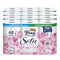 Foxy Seta | Carta igienica 200 strappi x 48 rotoli, 2 veli elevato spessore | Confezione