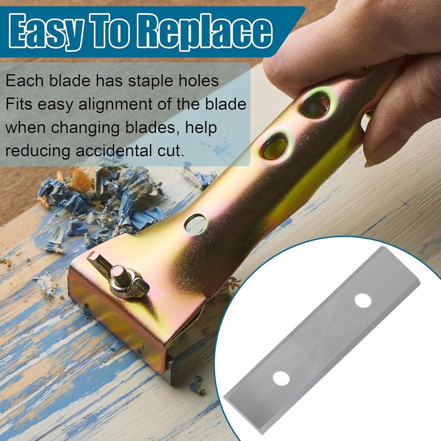 2-3/8" Carbide Scraper Paint Scraper Double-Edged Reversible Replacement Blade 10 Pack Fits Rust scraping, Removing Paint, wall, floor, Grout,