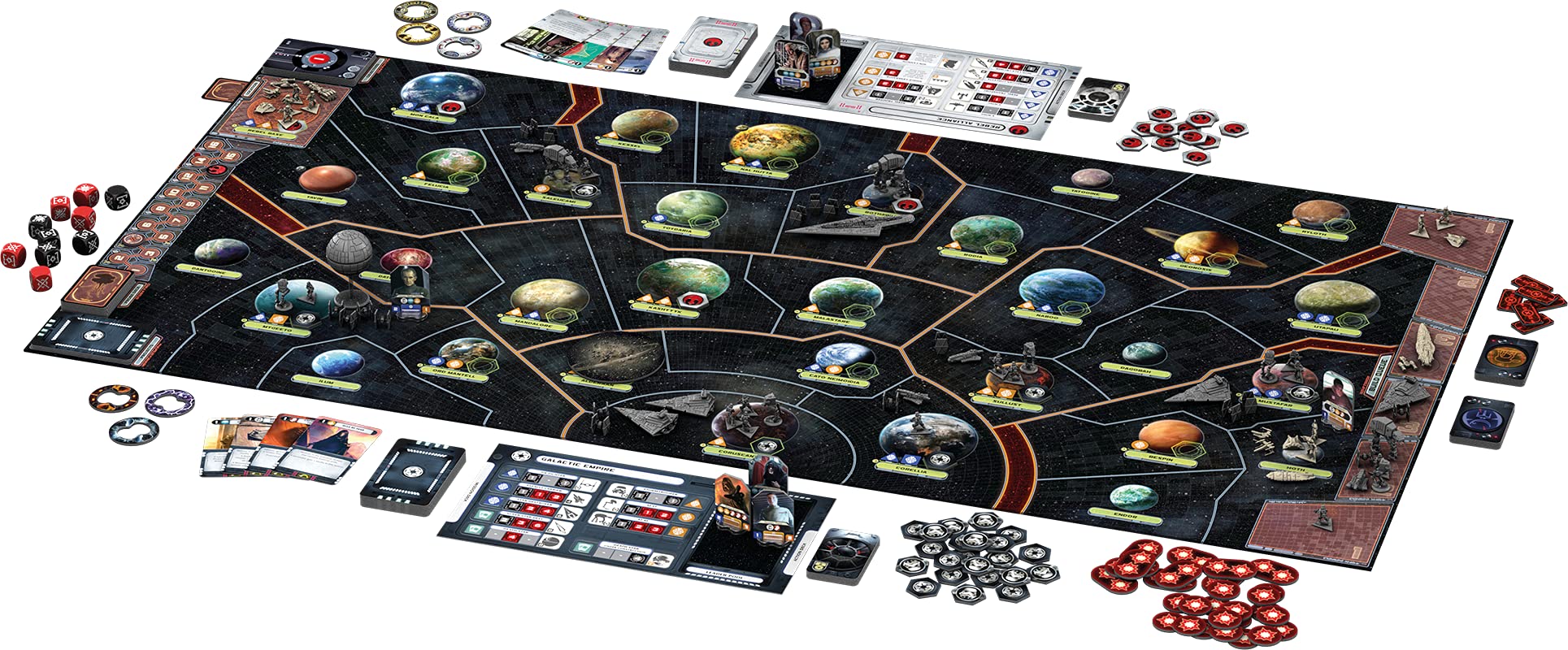 Fantasy Flight Games, Star Wars: Rebellion, Grundspiel, Expertenspiel, Brettspiel, 2-4 Spieler, Ab 14+ Jahren, 180+ Minuten, Deutsch, Schwarz