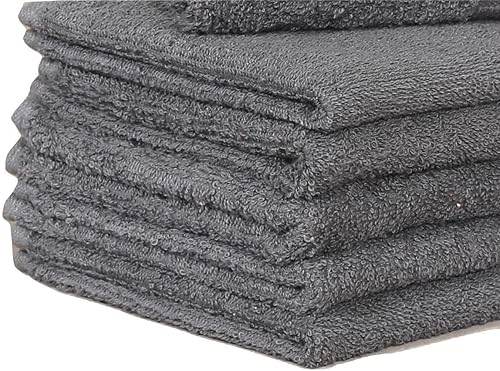 Miniatura 9 de Toallas del algodón para salones (paquete de 24, blanco, 16x 27pulgadas), absorciónsuave y secado rápido, toalla de mano para gym, salón