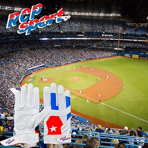 Miniatura 5 de RCP Sports - Guantes de bateo de béisbol profesionales con bandera cubana (talla XL, cubano)