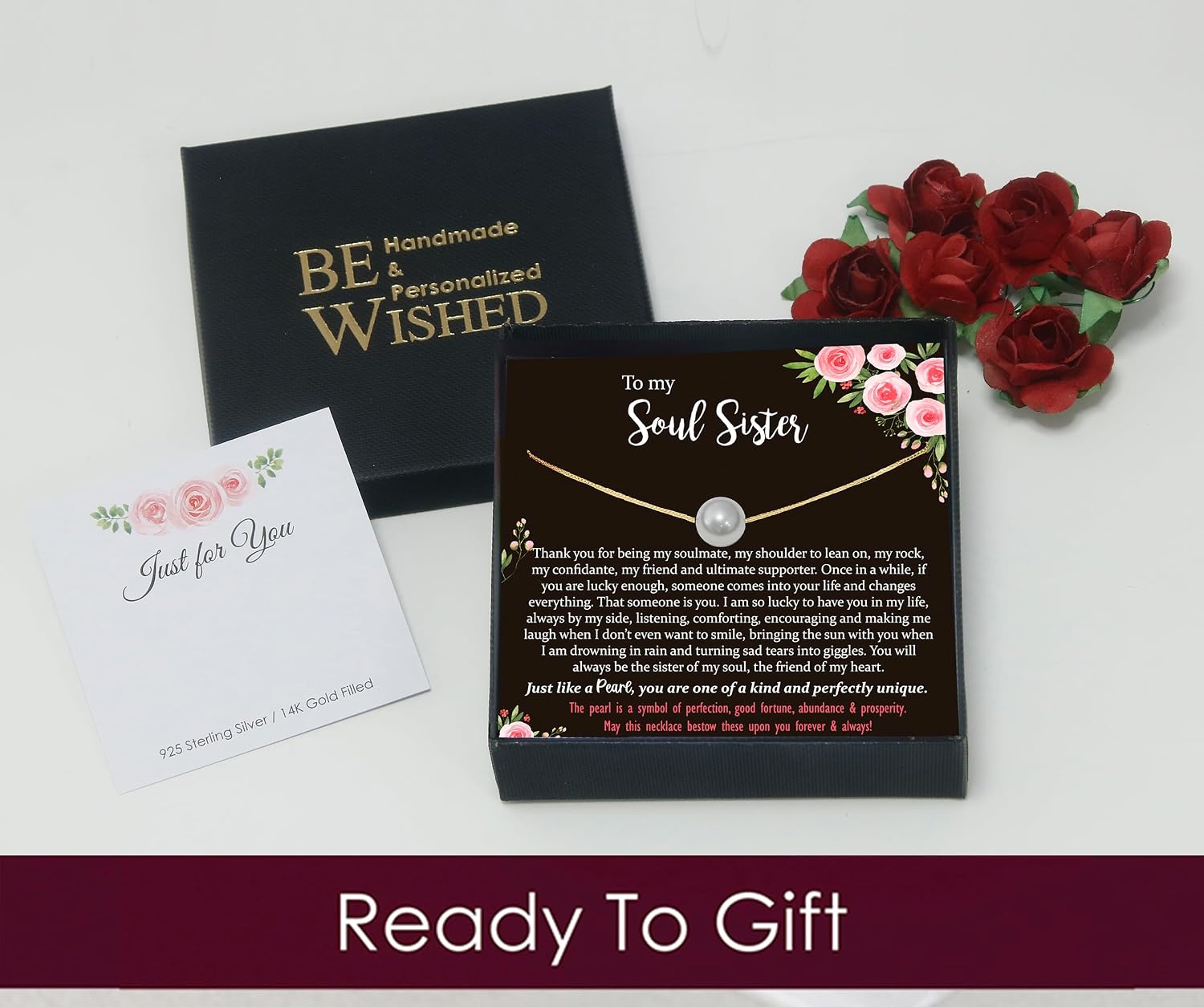 Be Wished Soul Sisters Necklace, Ready To Gift Jewelry with Meaningful Message