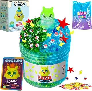 DIY Crunchy Slime Kit – Galaxy Slime (Blue Bingsu & Green Jelly), Instant Slime Making Kit & Scented, ASMR Pop & Crackle, Surprise Charm & Mix-Ins, Xmas Gift for Boys & Girls 5–12 & Teens, 7oz, MOOZ