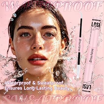 Mayhug 4-in-1 Lash Cluster Glue Kit with Remover and Tweezers, Waterproof