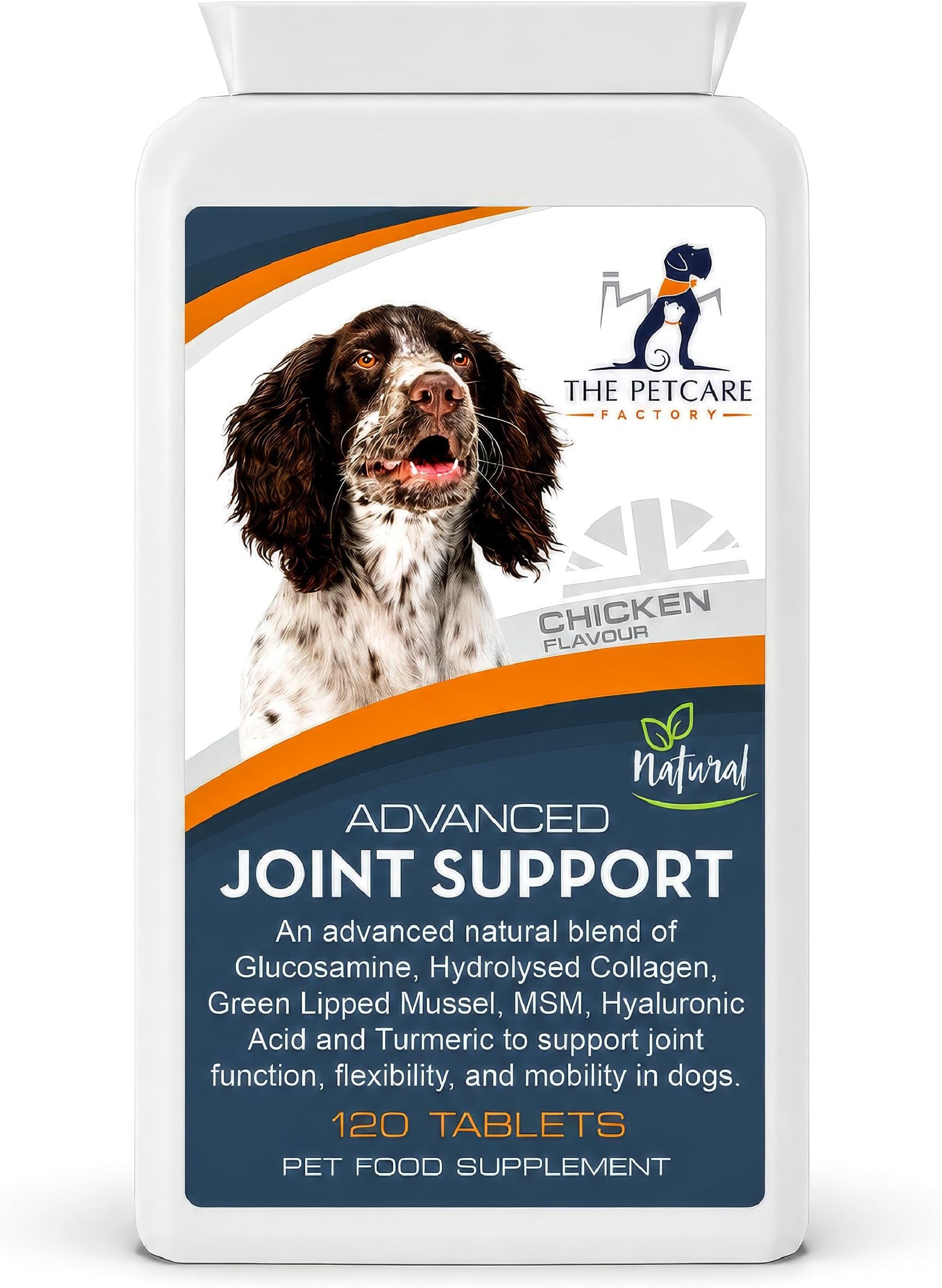 Advanced Joint Support for Dogs, 120 Tablets, UK Made | Glucosamine, green lipped mussel, collagen, MSM, turmeric and hyaluronic acid for everyday joint and mobility support.