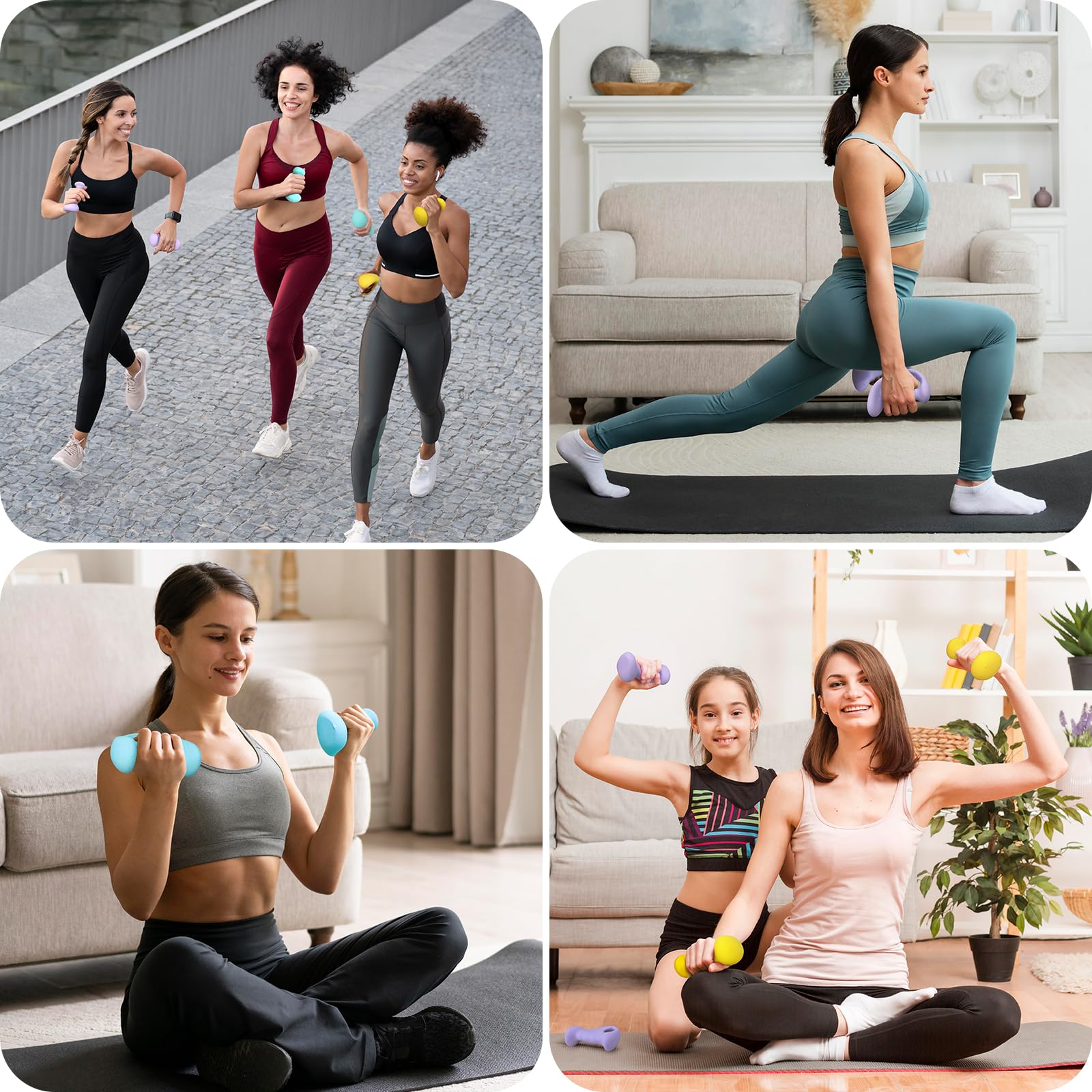 HXD-ERGO Neopren hantle, para ciężarków do siłowni w domu fitness, idealne do ramion, przysiadów, nacisku na klatkę piersiową, joggingu i jogi, zestaw 2 sztuk
