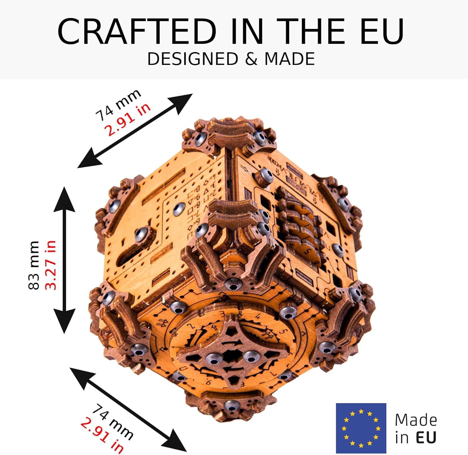 WOODEN.CITY Tesseract's Secret - Wooden Puzzle Box for Adults - 3D Brain Teaser Puzzle Kit - Escape Room in a Box Challenge - Unique Gift for Men & Women - Made in EU - 3D Wooden Puzzles for Adults