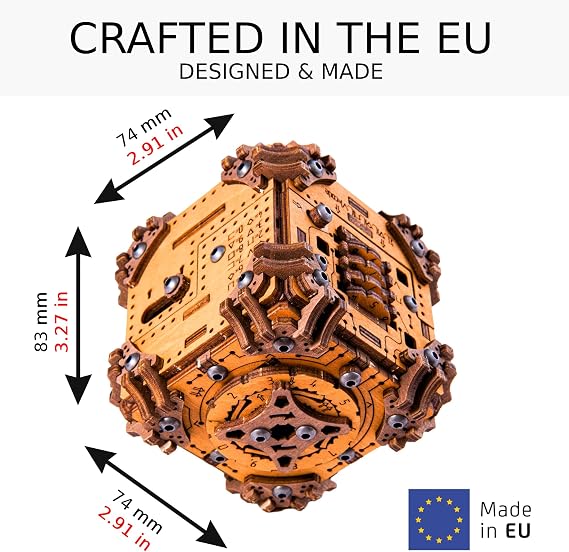 WOODEN.CITY Tesseract's Secret - Wooden Puzzle Box for Adults - 3D Brain Teaser Puzzle Kit - Escape Room in a Box Challenge - Unique Gift for Men & Women - Made in EU - 3D Wooden Puzzles for Adults
