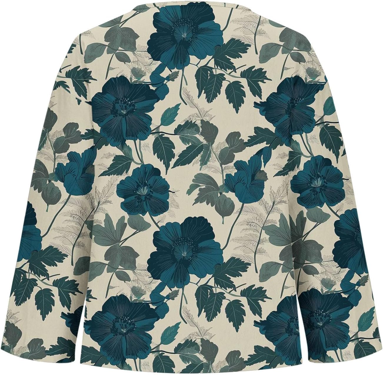 Button Down Shirts for Women Dressy Floral Printed Tops Lapel Long Sleeve Blouse Business Casual Loose Work Tops Green
