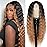 INSTASTYLE 30 Inch Long Curly Synthetic Wigs for Black Women Skunk Deep Wave Wig Black Wig with Mix Blonde Highlights Side Part Wig Natural Crimps Curly Lace Front Wig for Daliy,Party Use