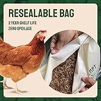 Vista 7 de 5 libras de gusanos secos para aves, pollo, pescado