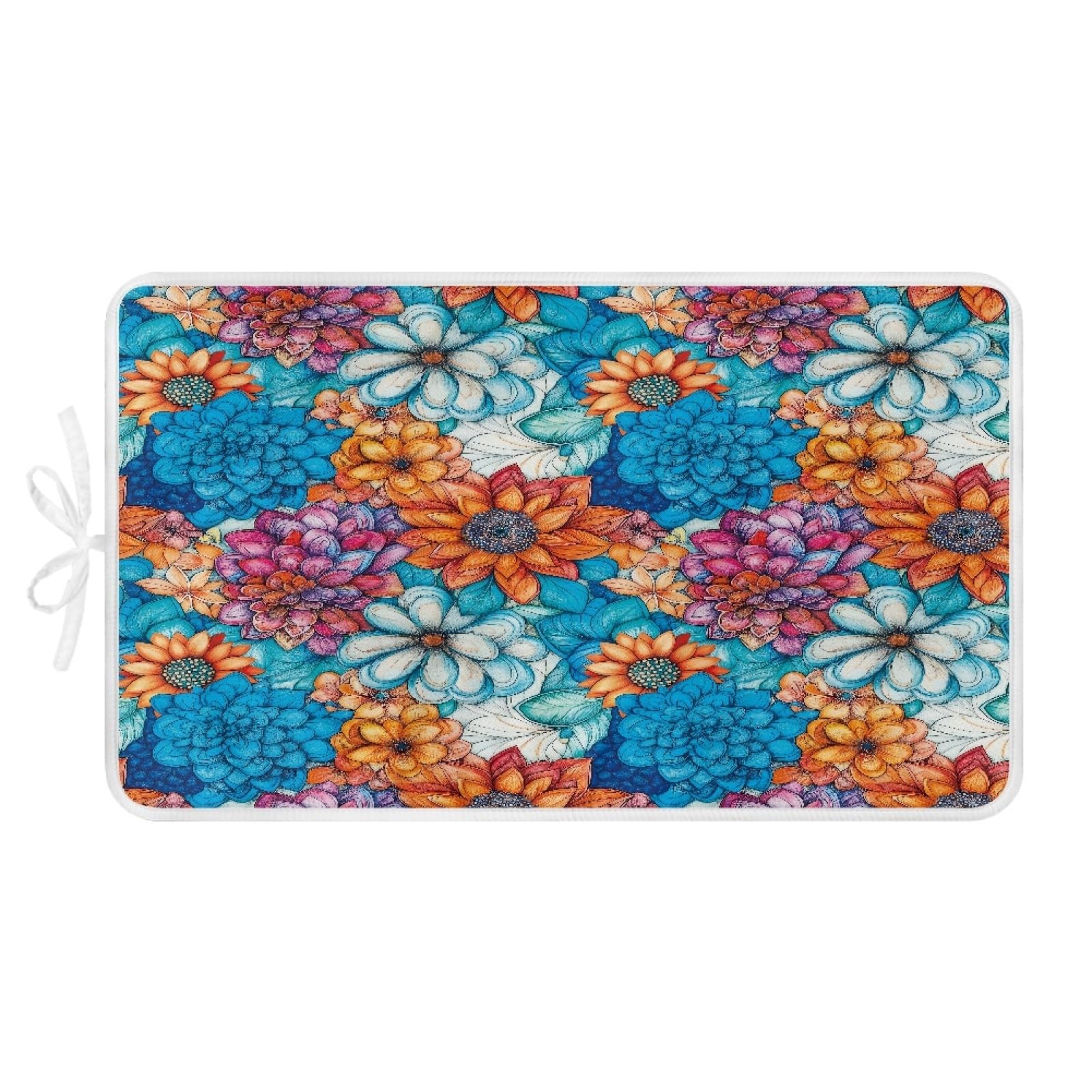 Bügelmatte Blau Orange Mandala Bügeleinlage Faltbares Hitzebeständig Waschbar Bügelauflage für Tisch und andere Oberflächen Bügelbrett Unterlage rutschfeste Bügeldecke 80x50cm (2 Stück)